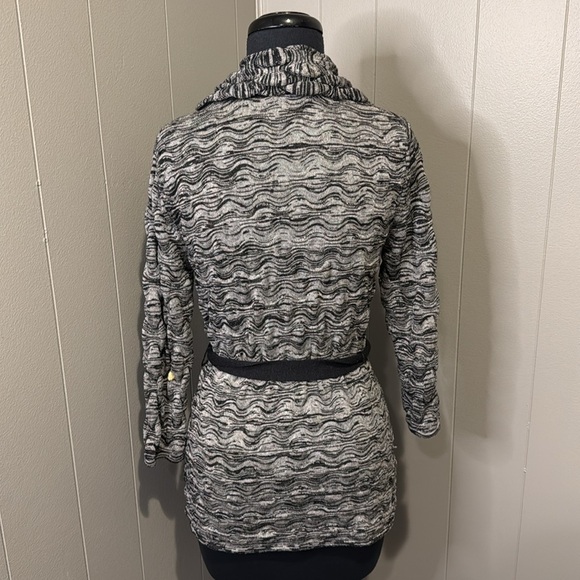 Classiques Entier Women’s Small Sweater Jacket Cowl Waist Tie 2/3 Sleeve Knit - Picture 5 of 7